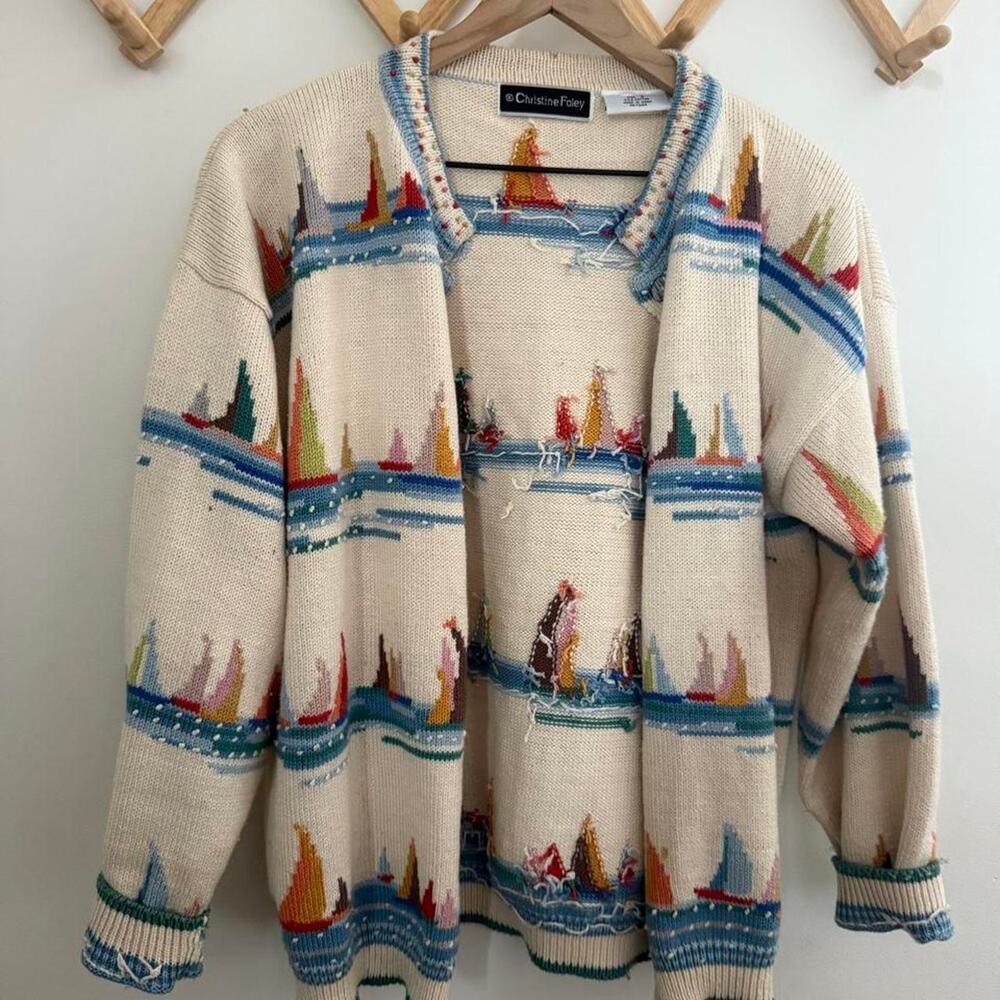 Vintage christine foley knit cardigan - Picture 3 of 8